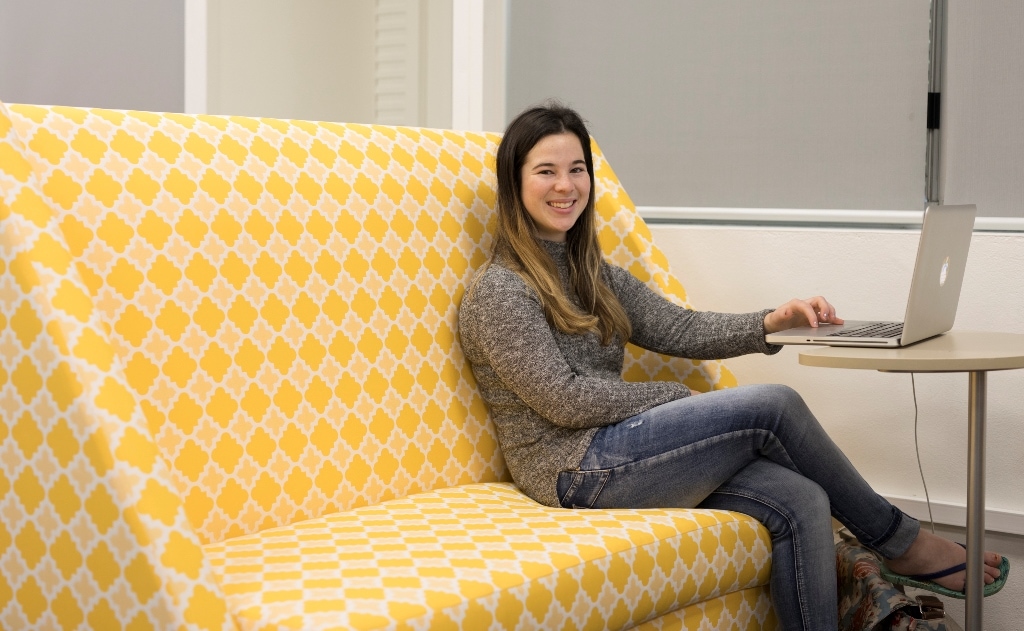 Hannah studying business