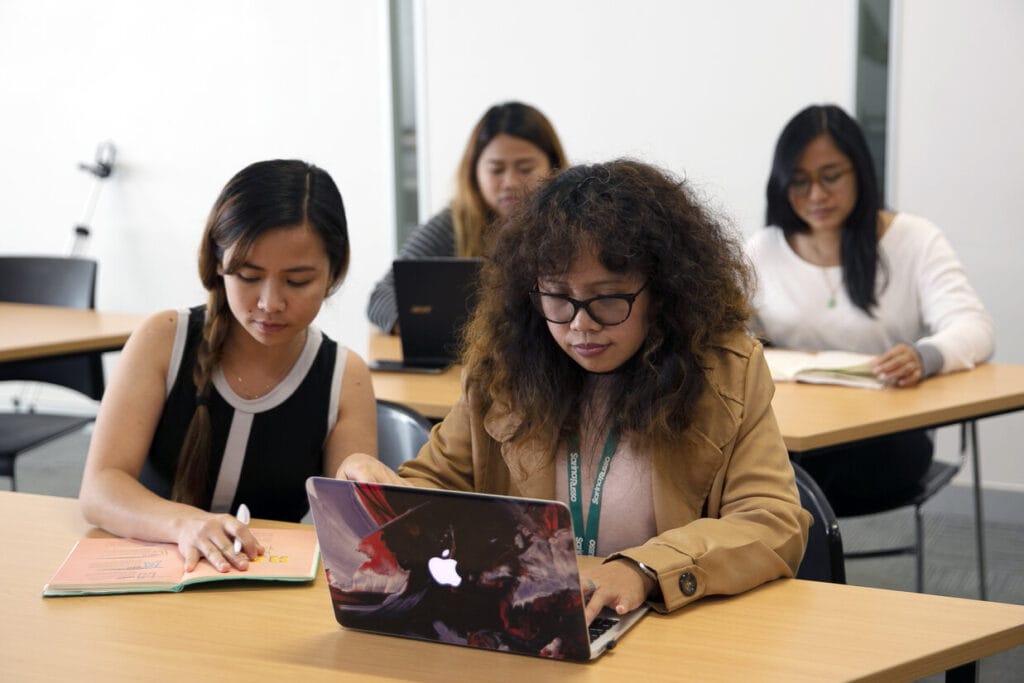 Students studying a diploma